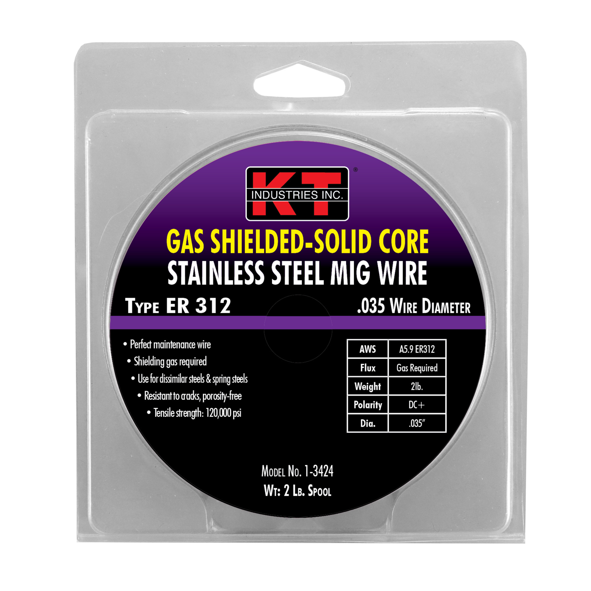 K-T Industries Stainless Steel 312 MIG Wire — 0.035in. Diameter, 2 Lb. Spool, Model# 1-3424